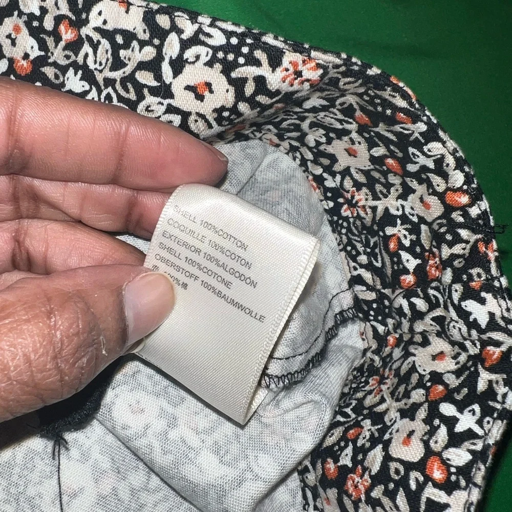 Free People Black/ Orange & Tan Floral Backless Mini Halter Dress size 0 - Picture 6 of 7